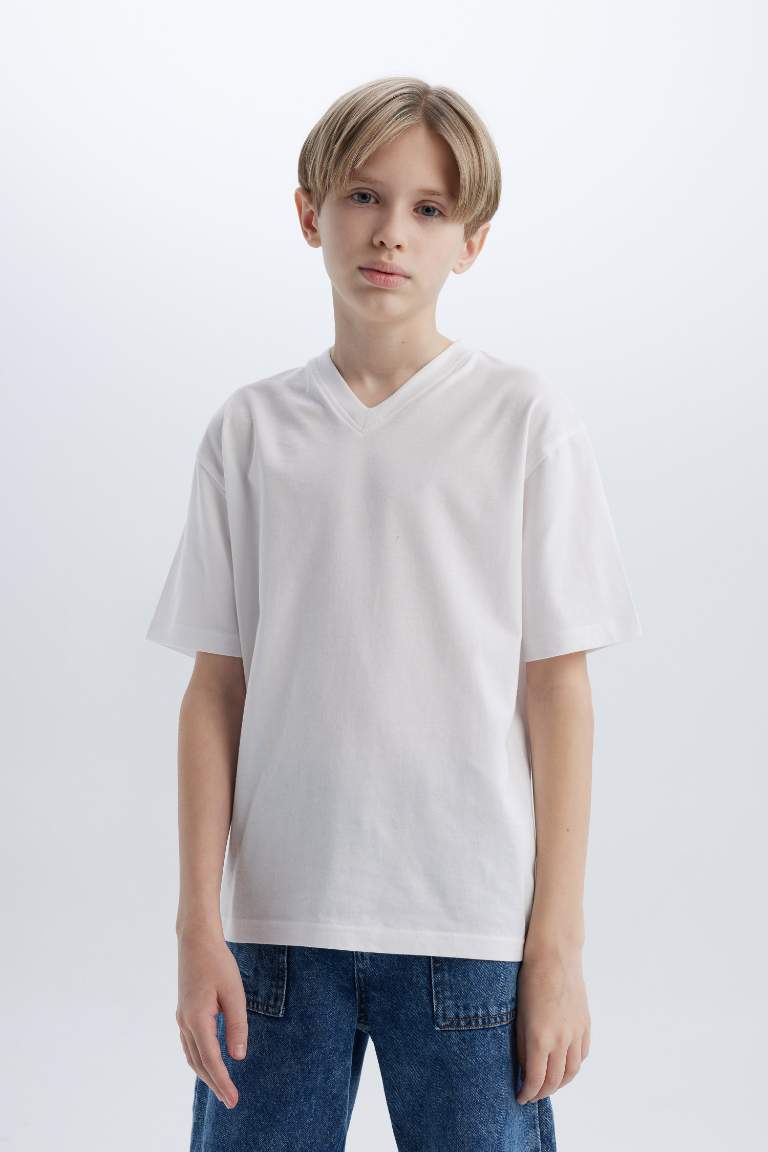 Boy V-Neck Short Sleeved T-Shirt