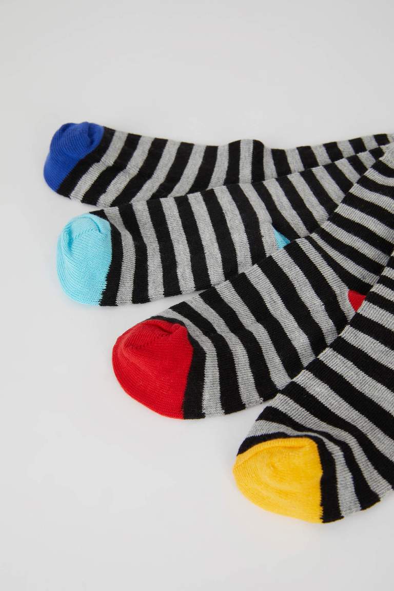 Boys Striped 4-Pack Socks