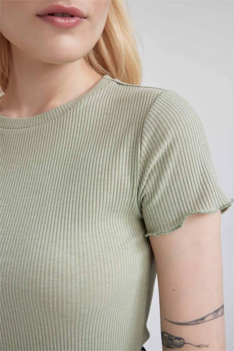 تي شيرت سليم فيت بياقة مستديرة