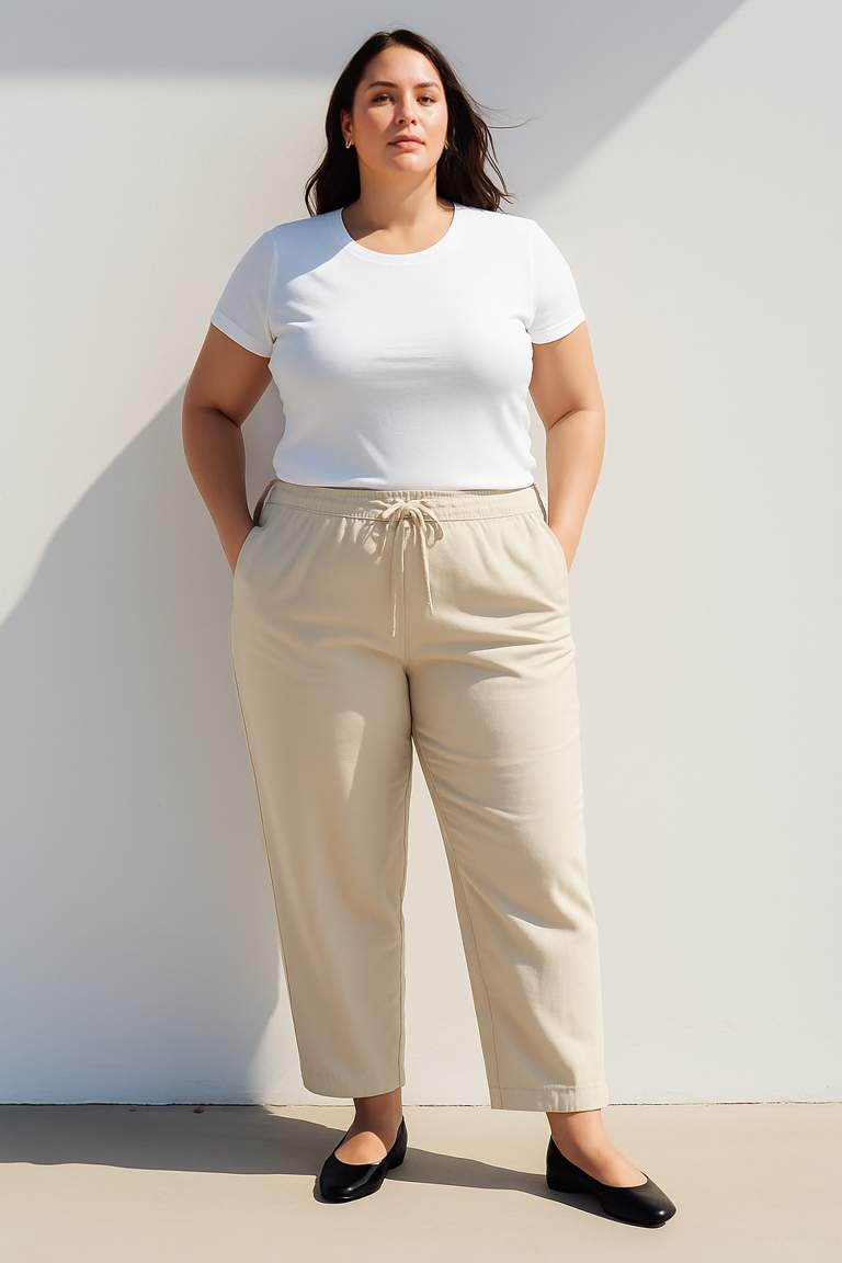 Fitted Crew Neck Basic Ribbed T-Shirt