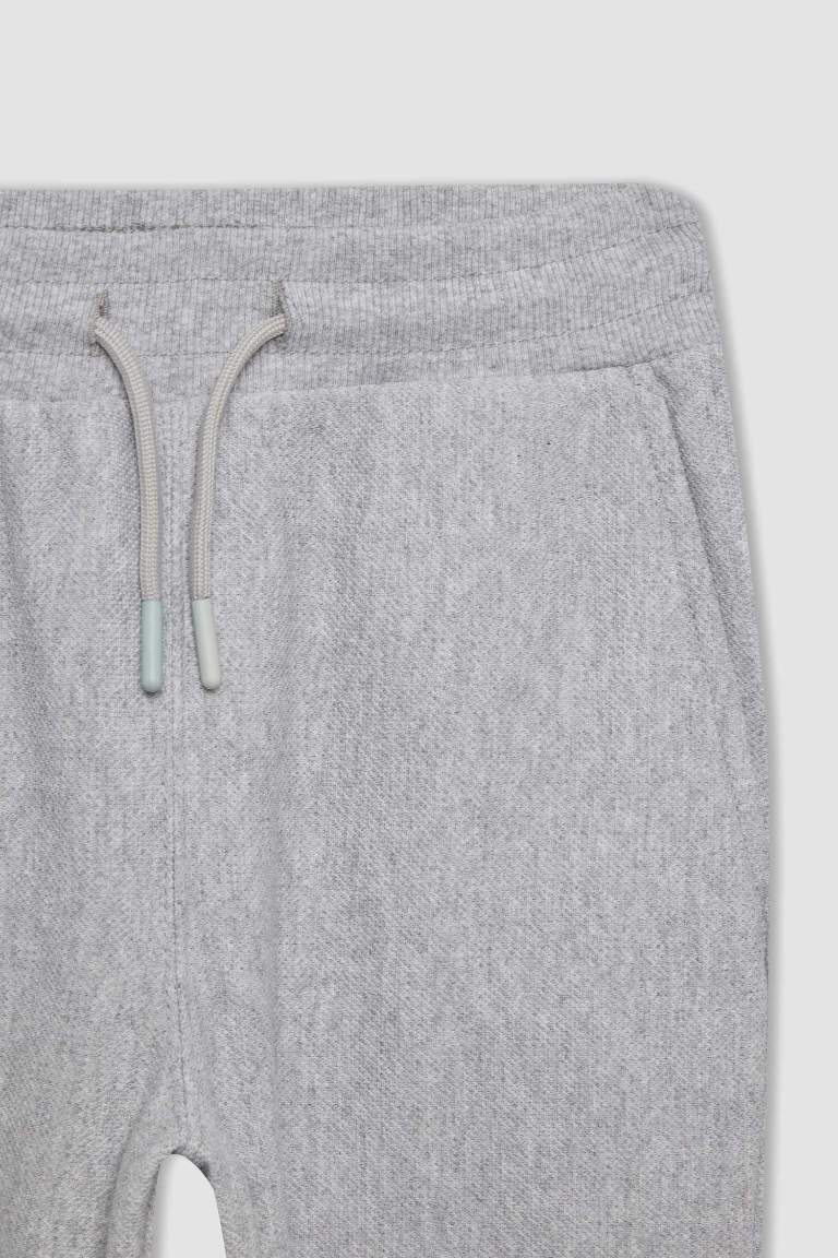 Erkek Çocuk Gri Beli Paçası Lastikli Cepli Basic Düz Okul Jogger Eşofman Altı