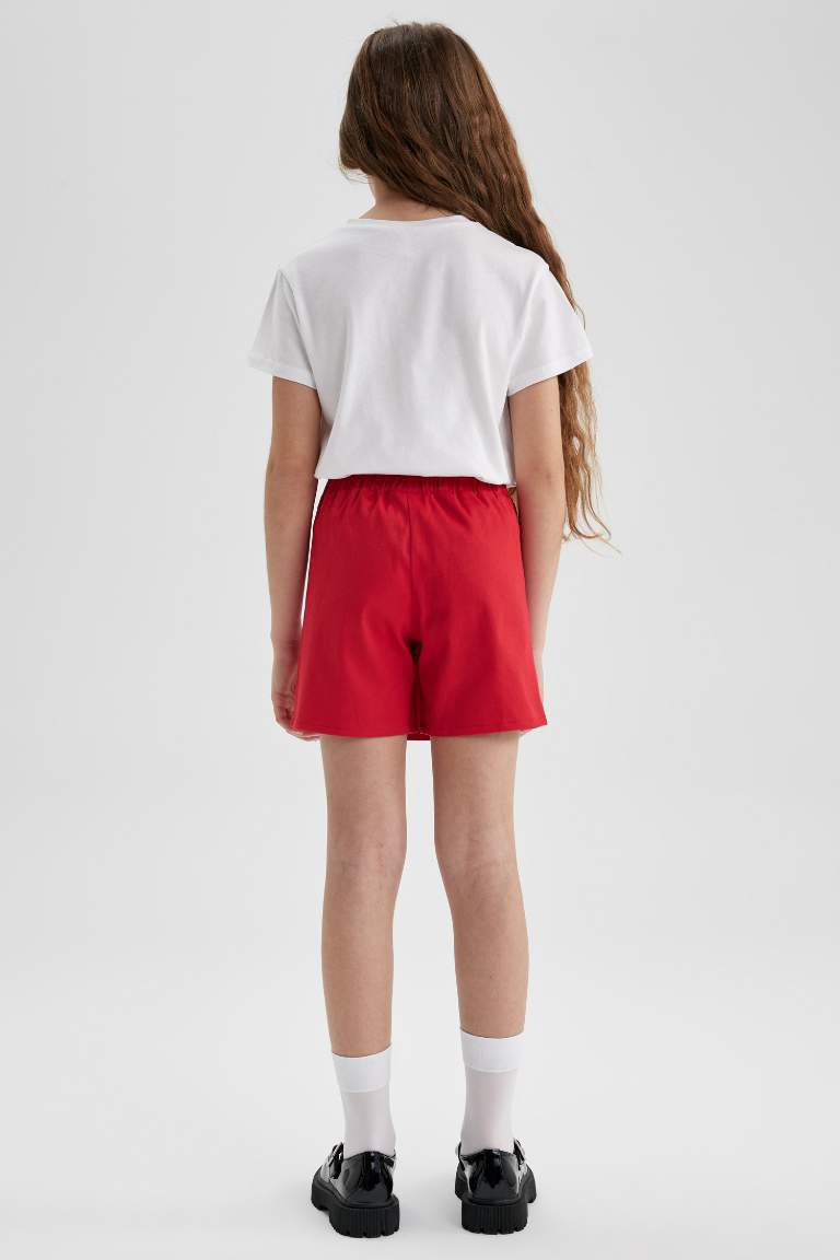 Girl Child Red Shorts Skirt Socks 2-Pack Set