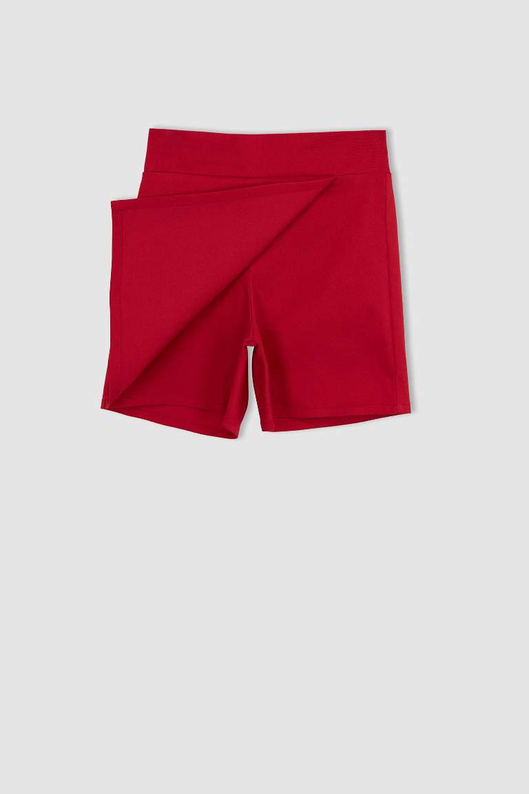Girl Child Red Shorts Skirt Socks 2-Pack Set