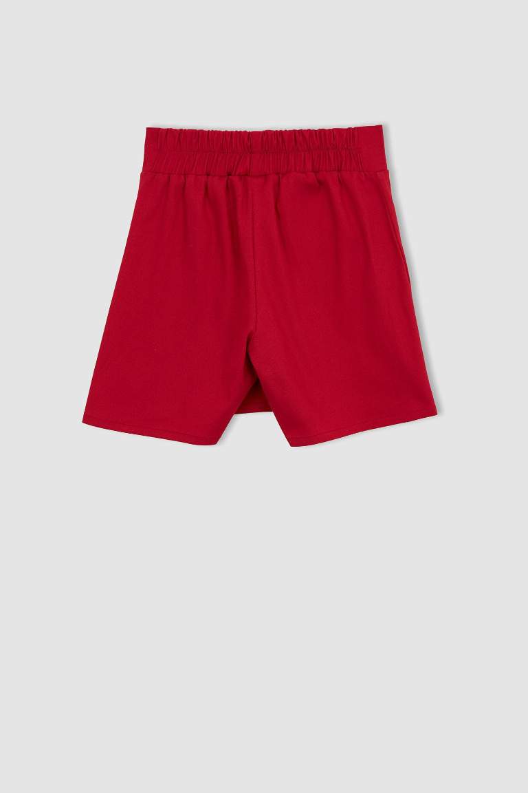 Girl Child Red Shorts Skirt Socks 2-Pack Set
