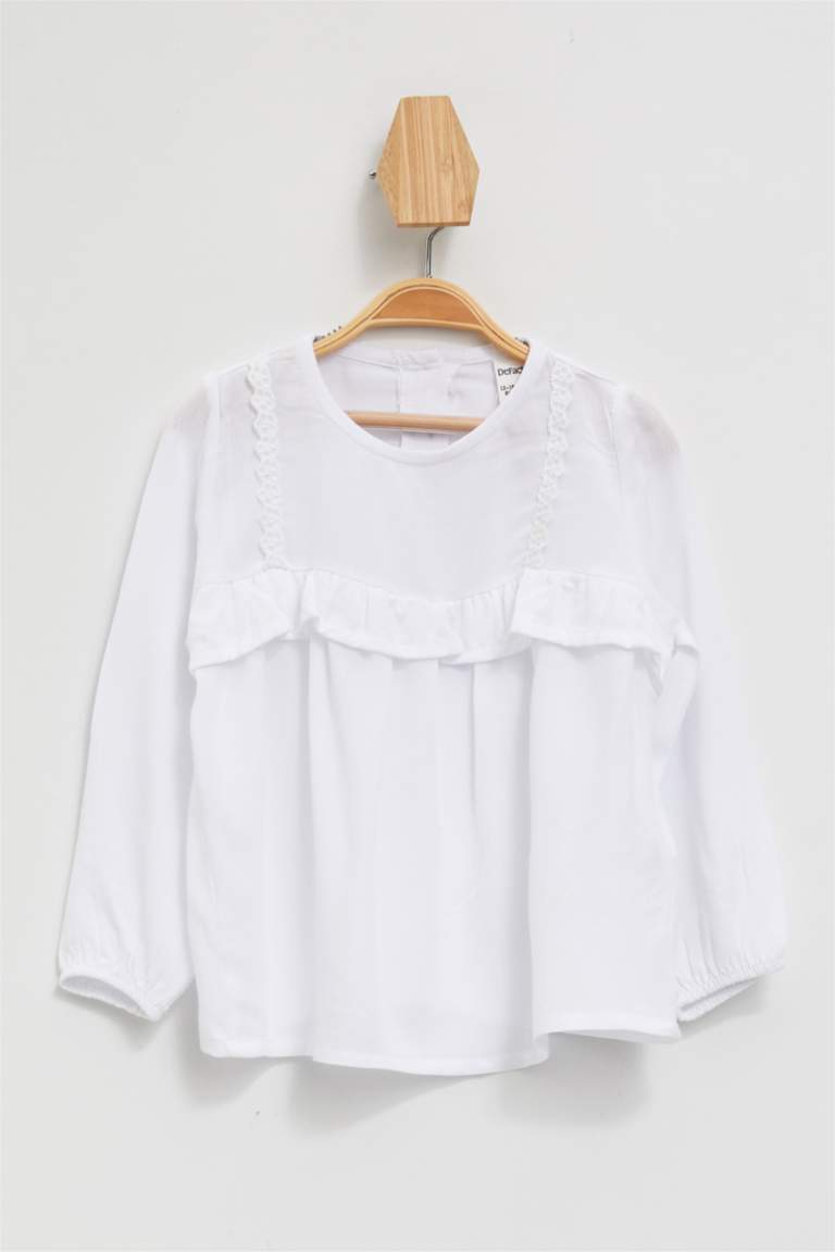 Ekru Kız Bebek Kız Bebek Uzun Kol Tişört 1061071 DeFacto