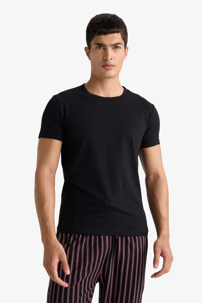 Slim Fit Dar Kesim Bisiklet Yaka Üst