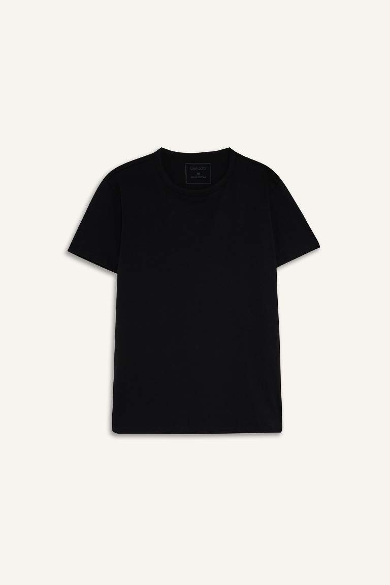 Slim Fit Dar Kesim Bisiklet Yaka Üst