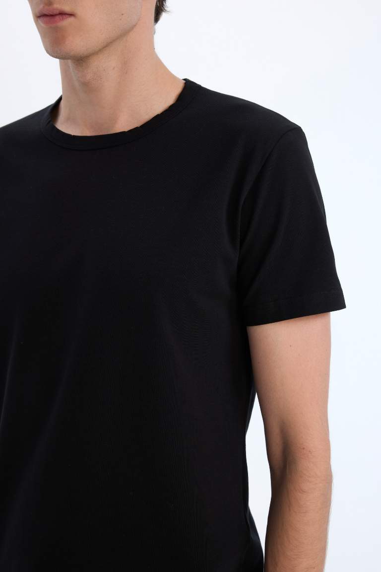 Slim Fit Bisiklet Yaka Basic Kısa Kollu Fanila