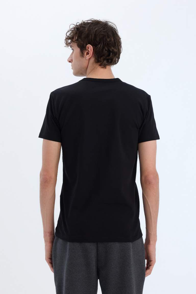 Slim Fit Bisiklet Yaka Basic Kısa Kollu Fanila