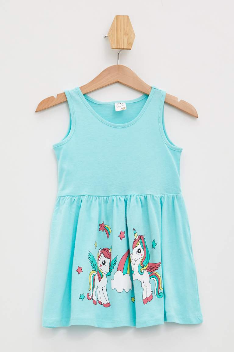 Mint Kız Bebek Kız Bebek Unicorn Baskılı Elbise 1023833
