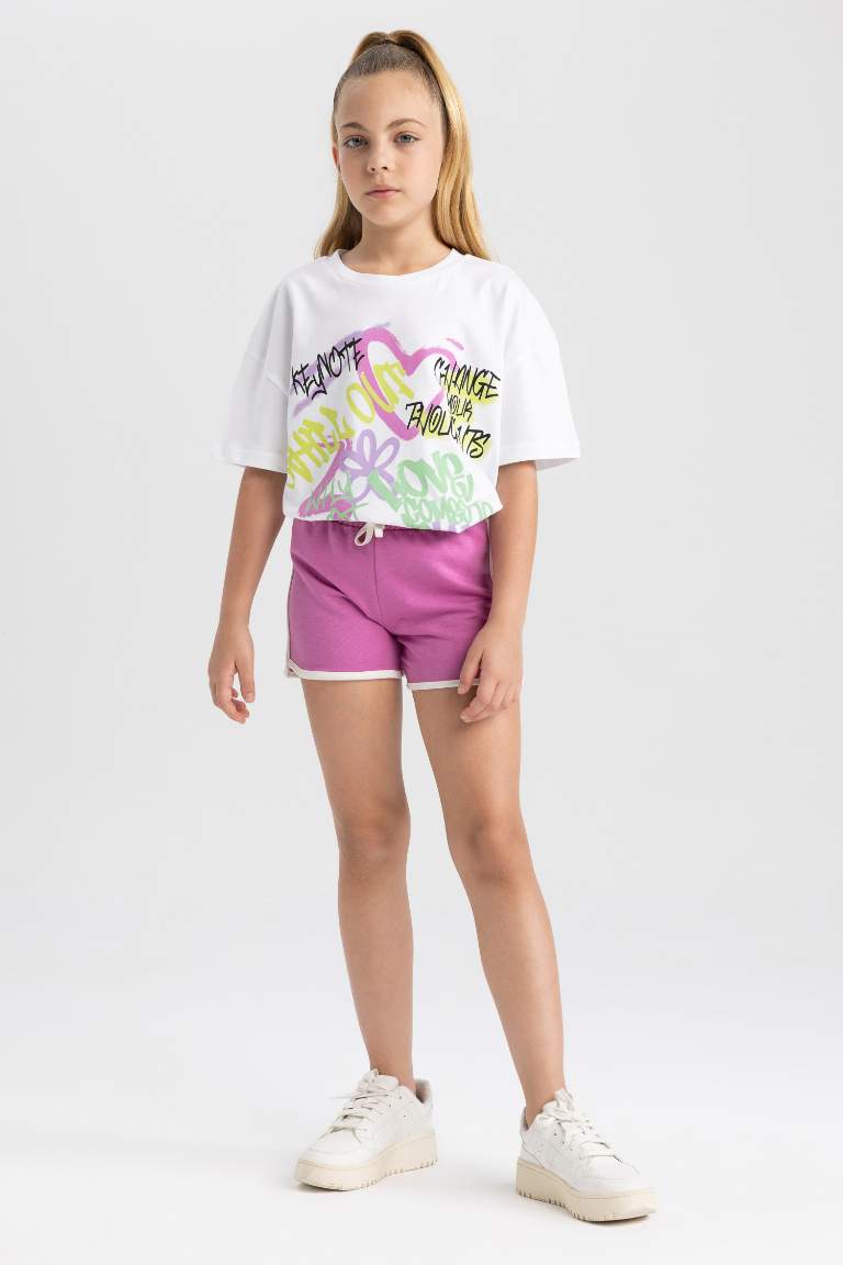 Girl Sweatshirt Fabric Shorts