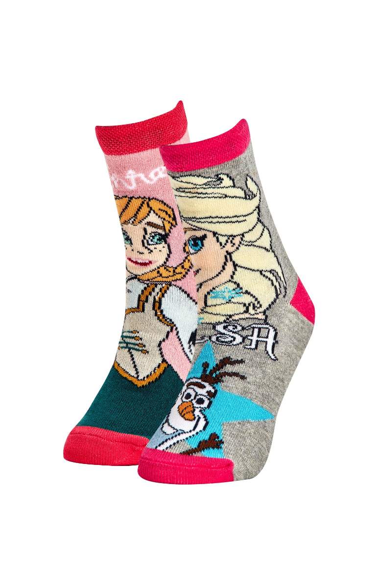 Kız Çocuk Frozen 2'li Pamuklu Uzun Çorap