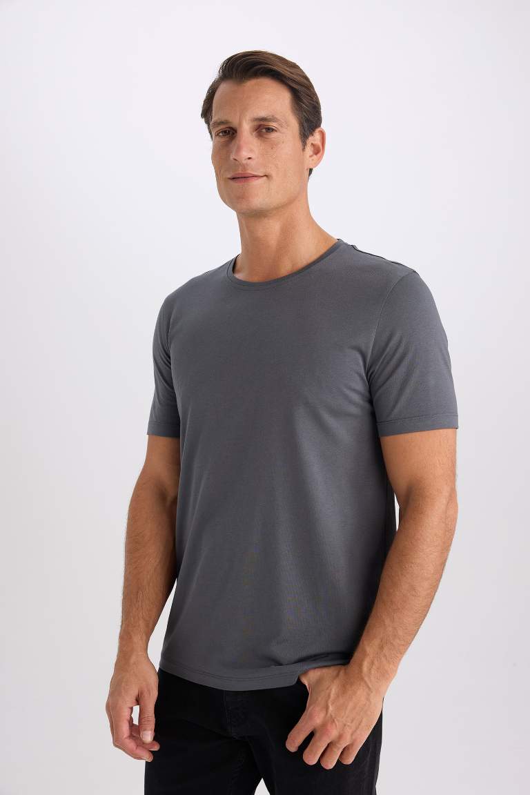 Slim Fit Slim Fit Crew Neck Basic Short Sleeve T-Shirt