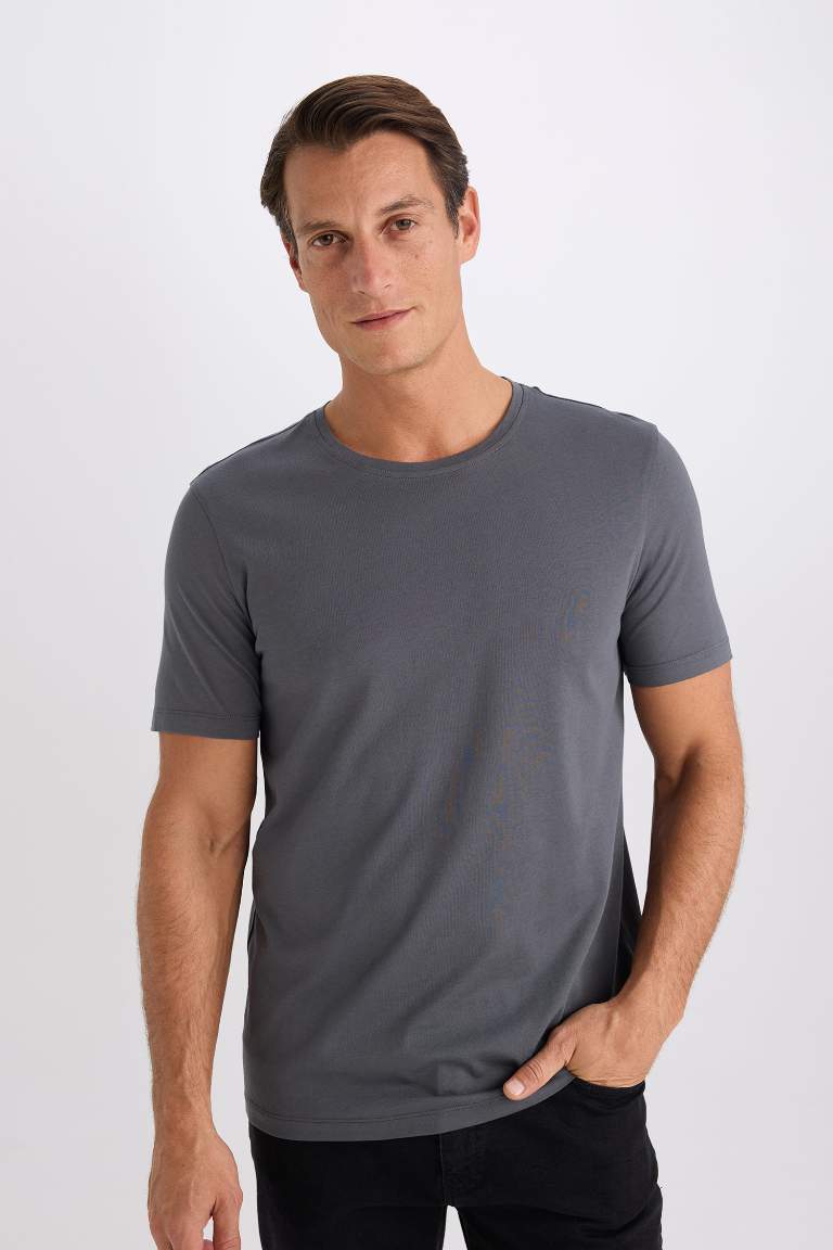 Slim Fit Slim Fit Crew Neck Basic Short Sleeve T-Shirt