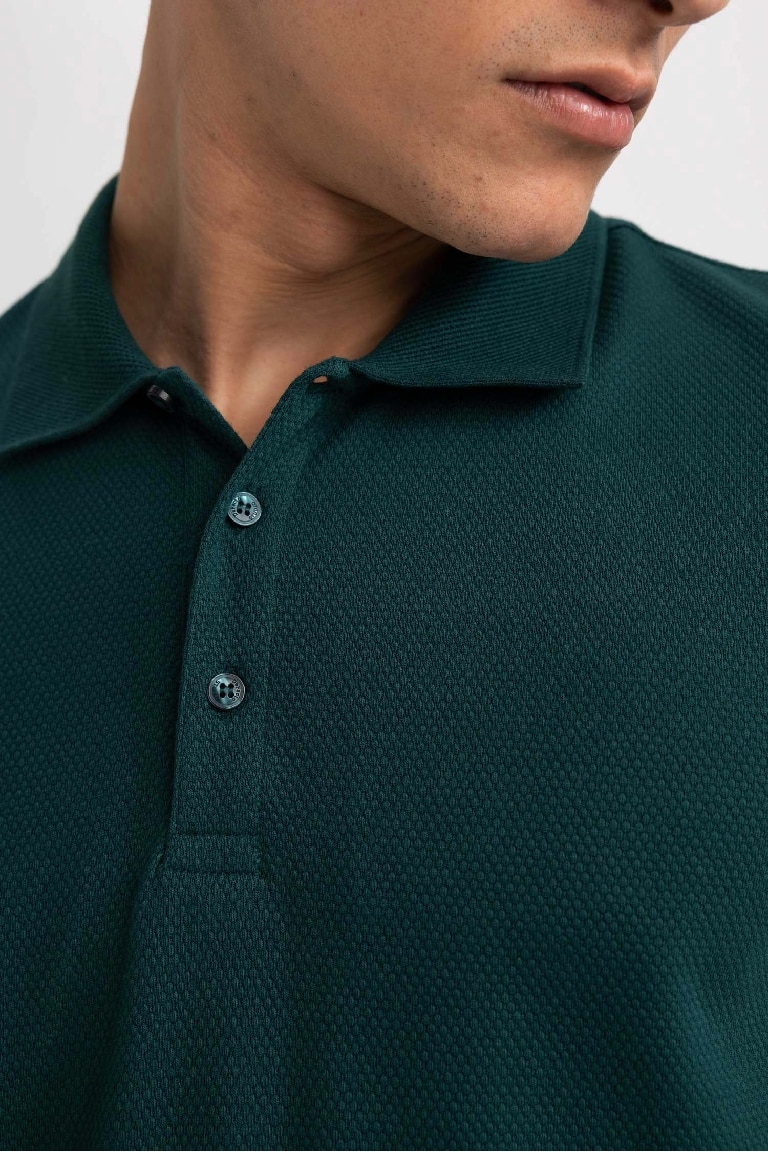 Slim Fit Dar Kesim Kısa Kollu Pamuklu Basic Düz Polo Tişört