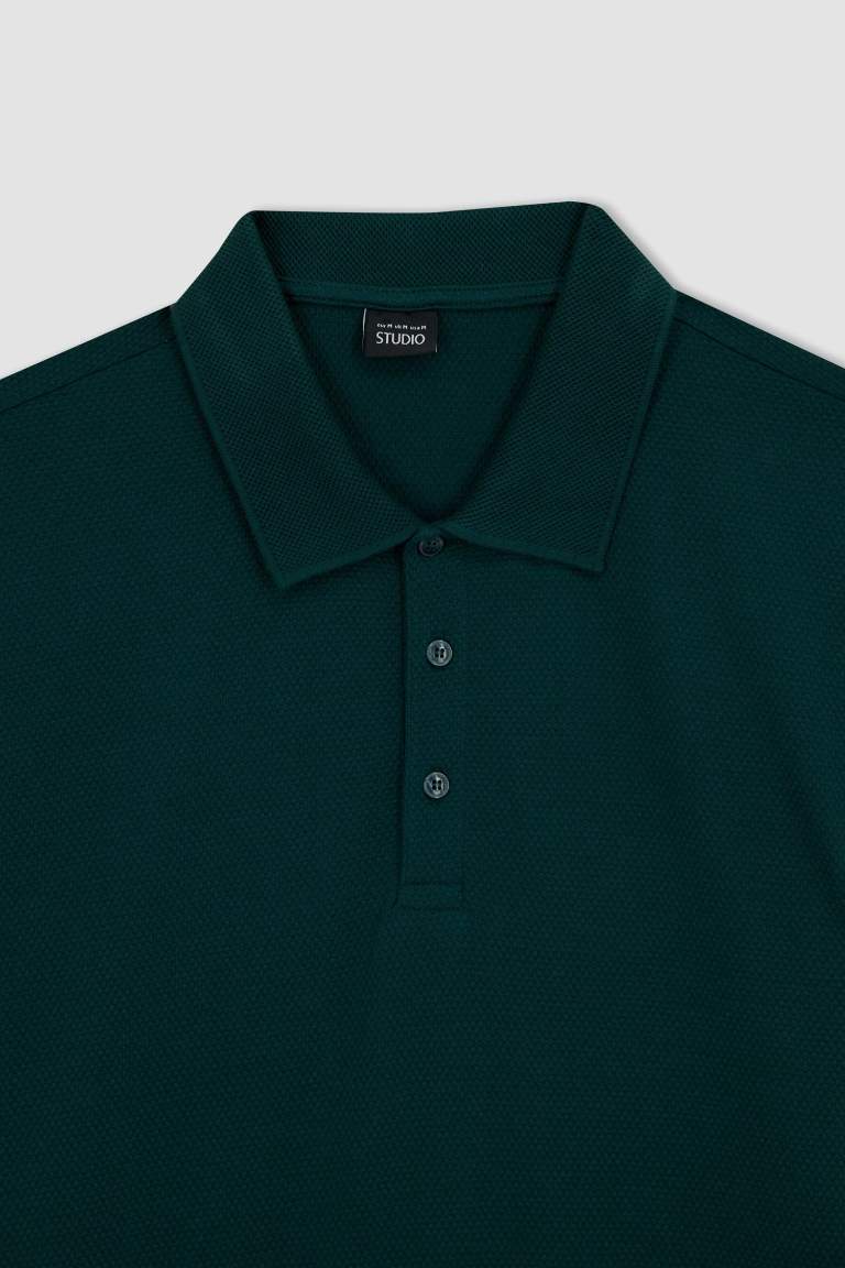 Slim Fit Dar Kesim Kısa Kollu Pamuklu Basic Düz Polo Tişört