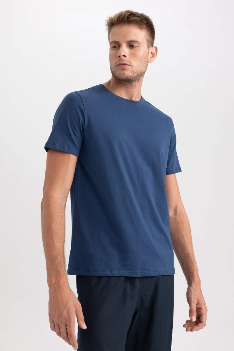 Regular Fit Crew Neck Basic Short Sleeve T-Shirt