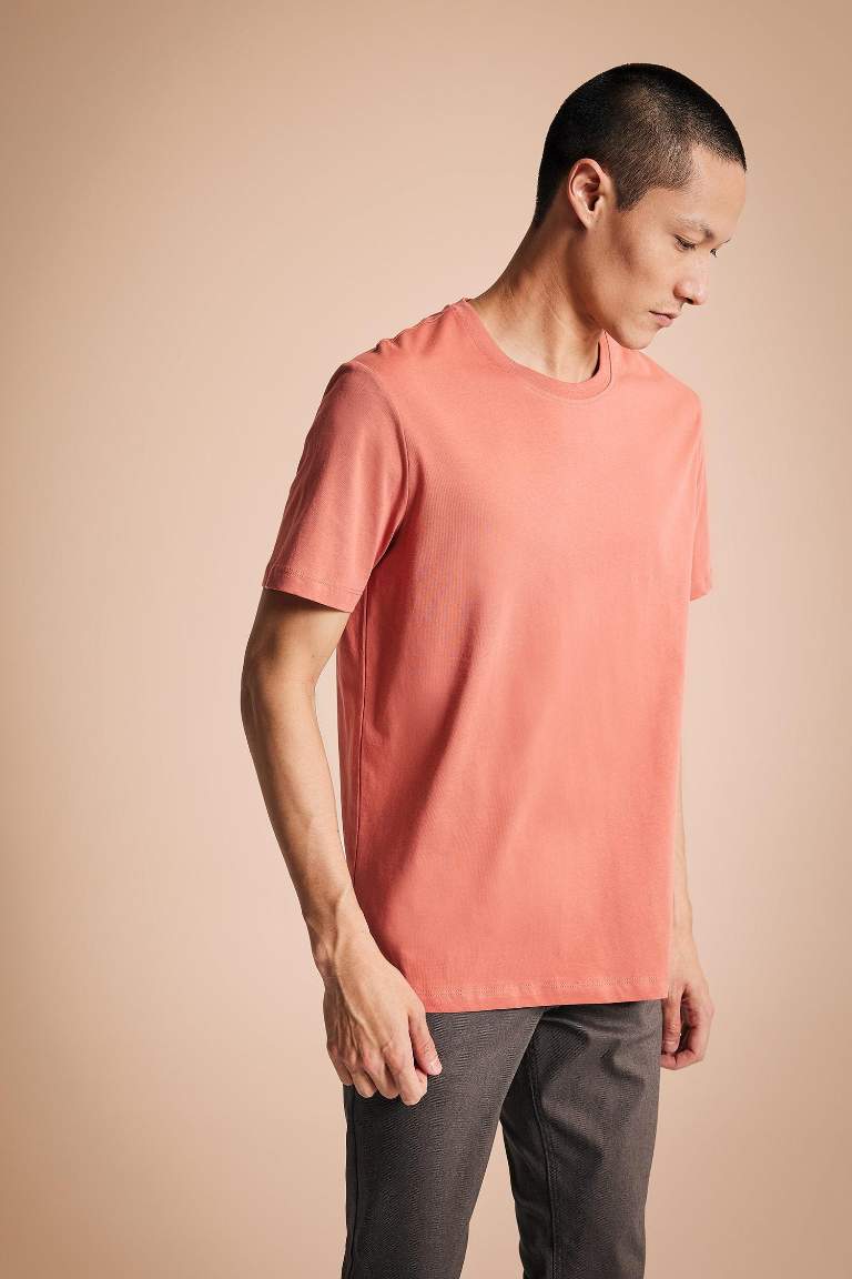 Regular Fit Crew Neck Basic Short Sleeve T-Shirt