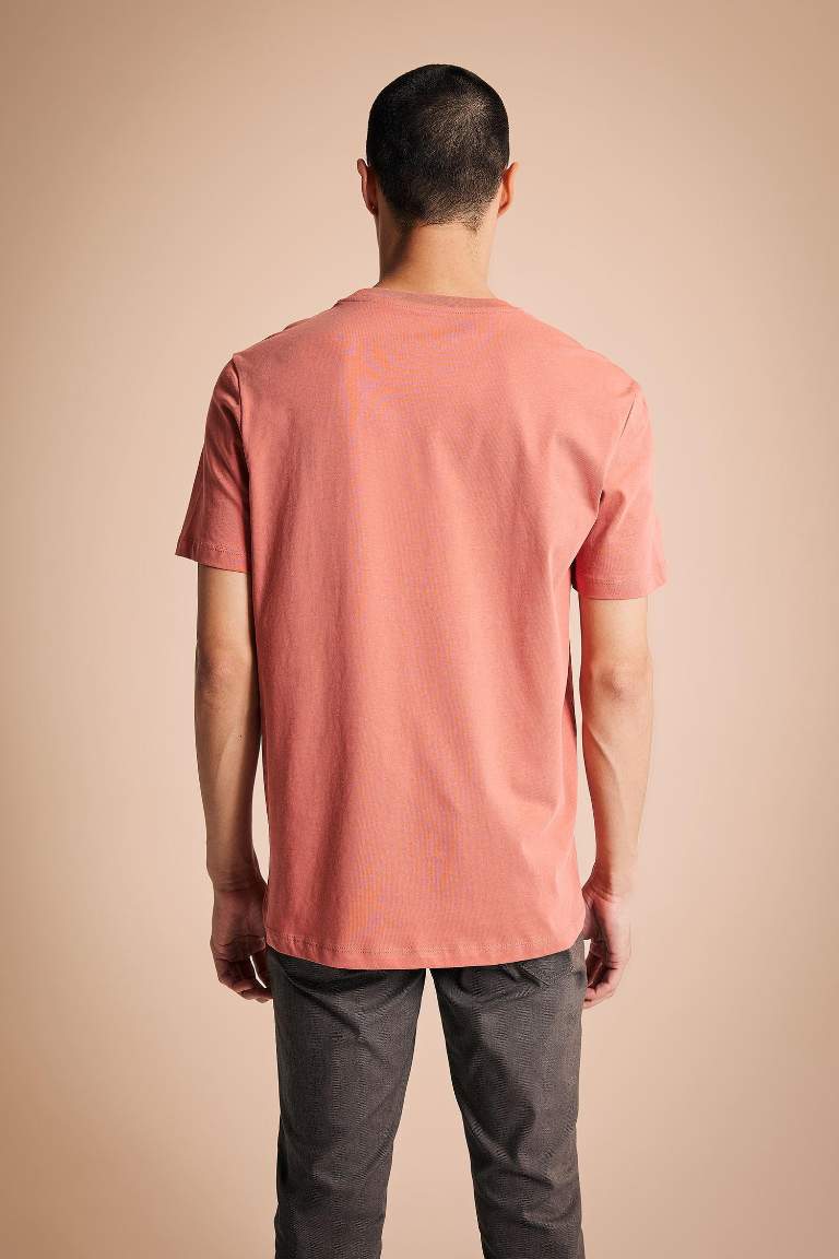 Regular Fit Crew Neck Basic Short Sleeve T-Shirt