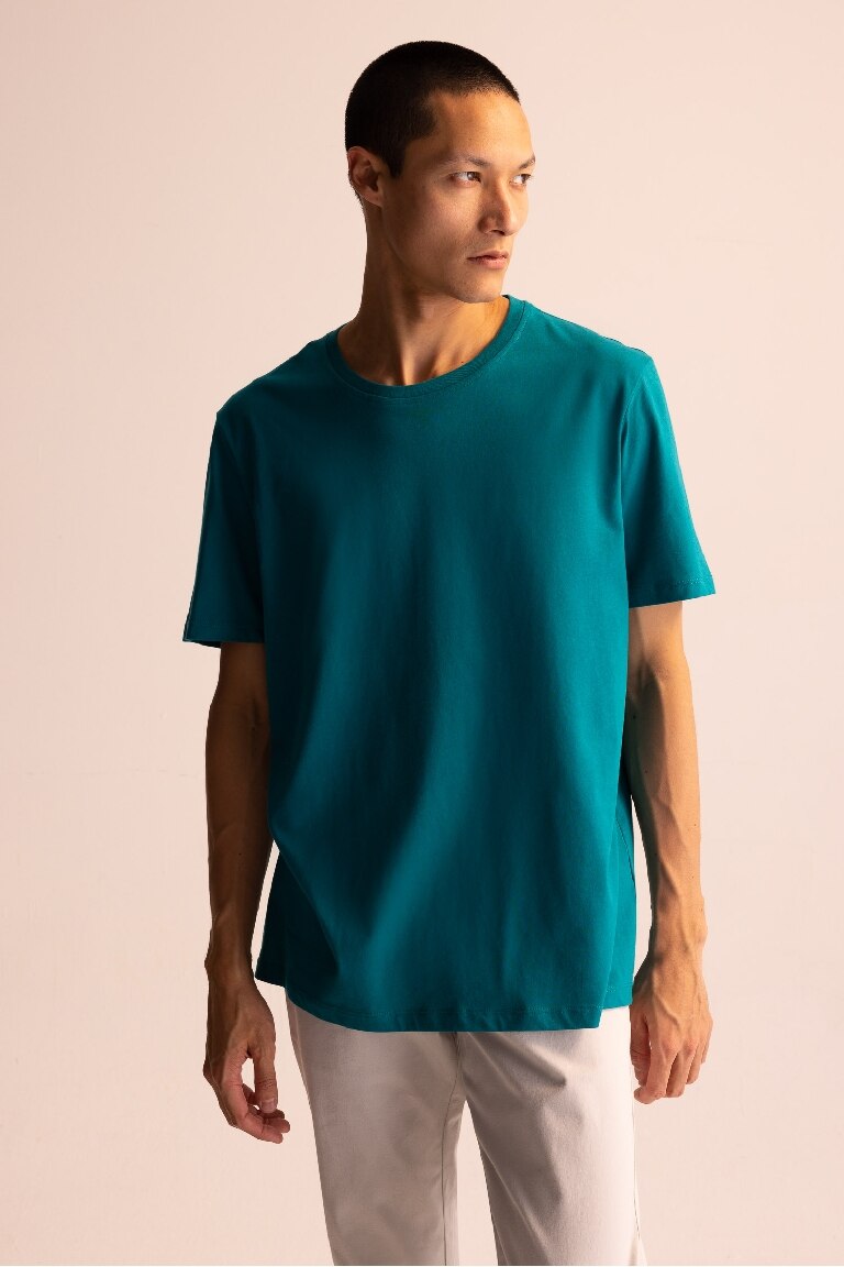 Regular Fit Crew Neck Basic Short Sleeve T-Shirt