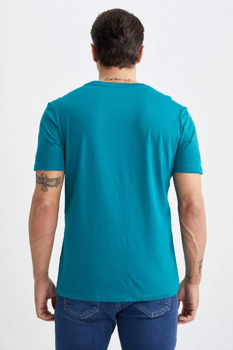 Regular Fit Crew Neck Basic Short Sleeve T-Shirt