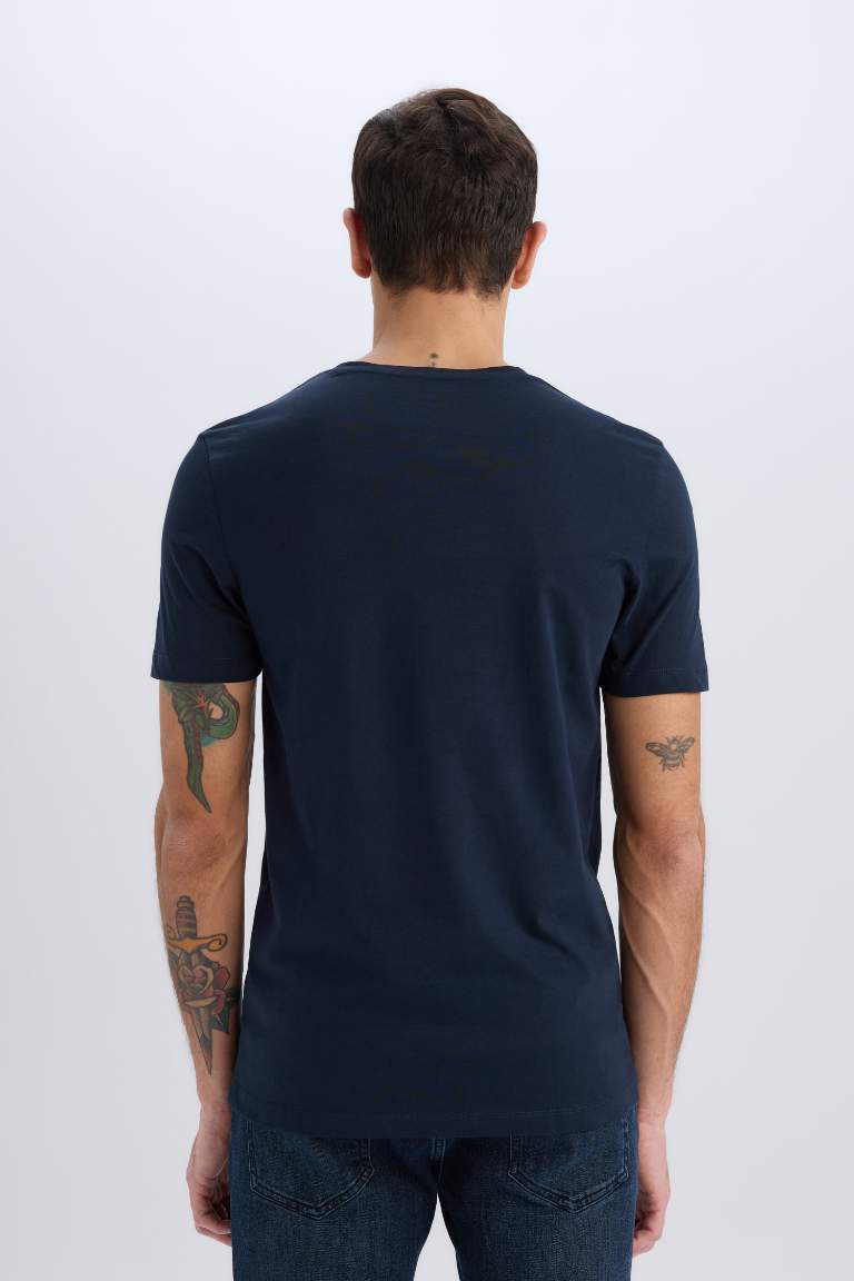 Slim Fit V Neck Basic Short Sleeve T-Shirt