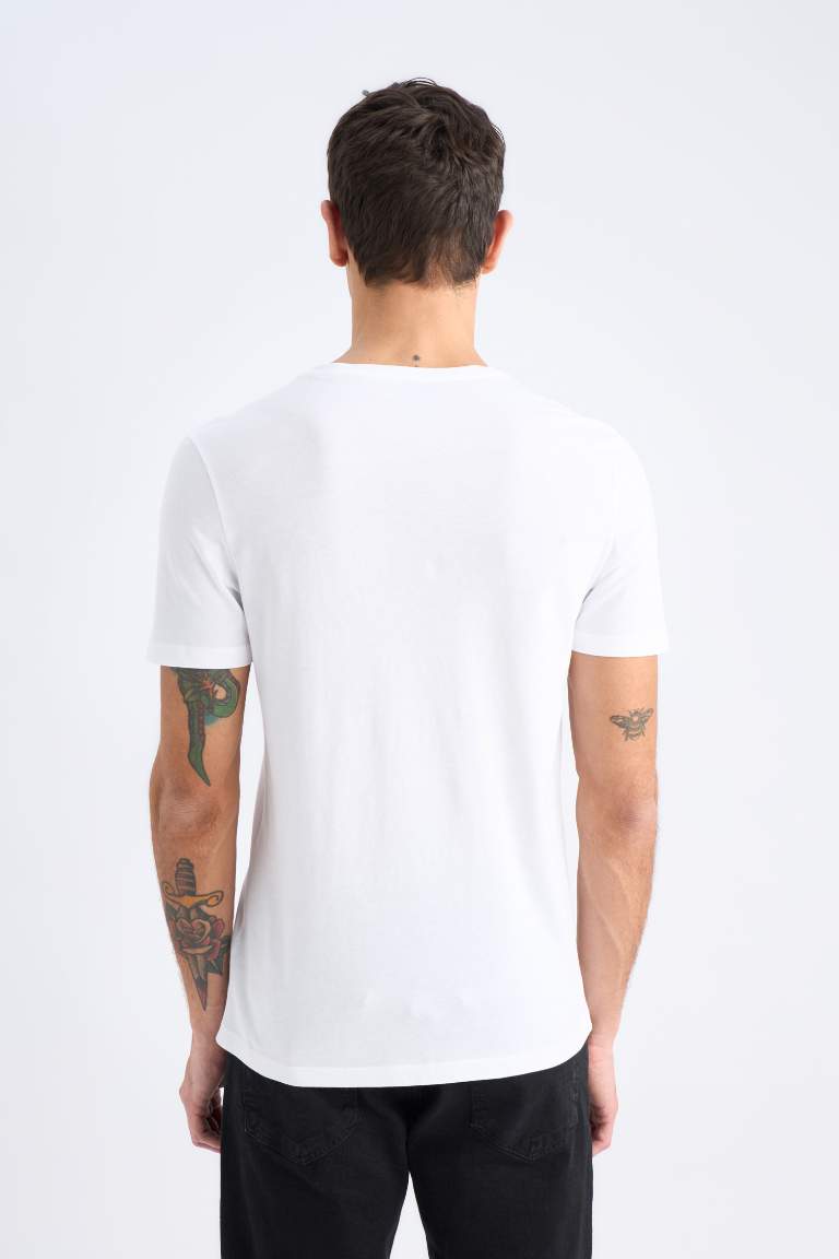 Slim Fit V Neck Basic Short Sleeve T-Shirt