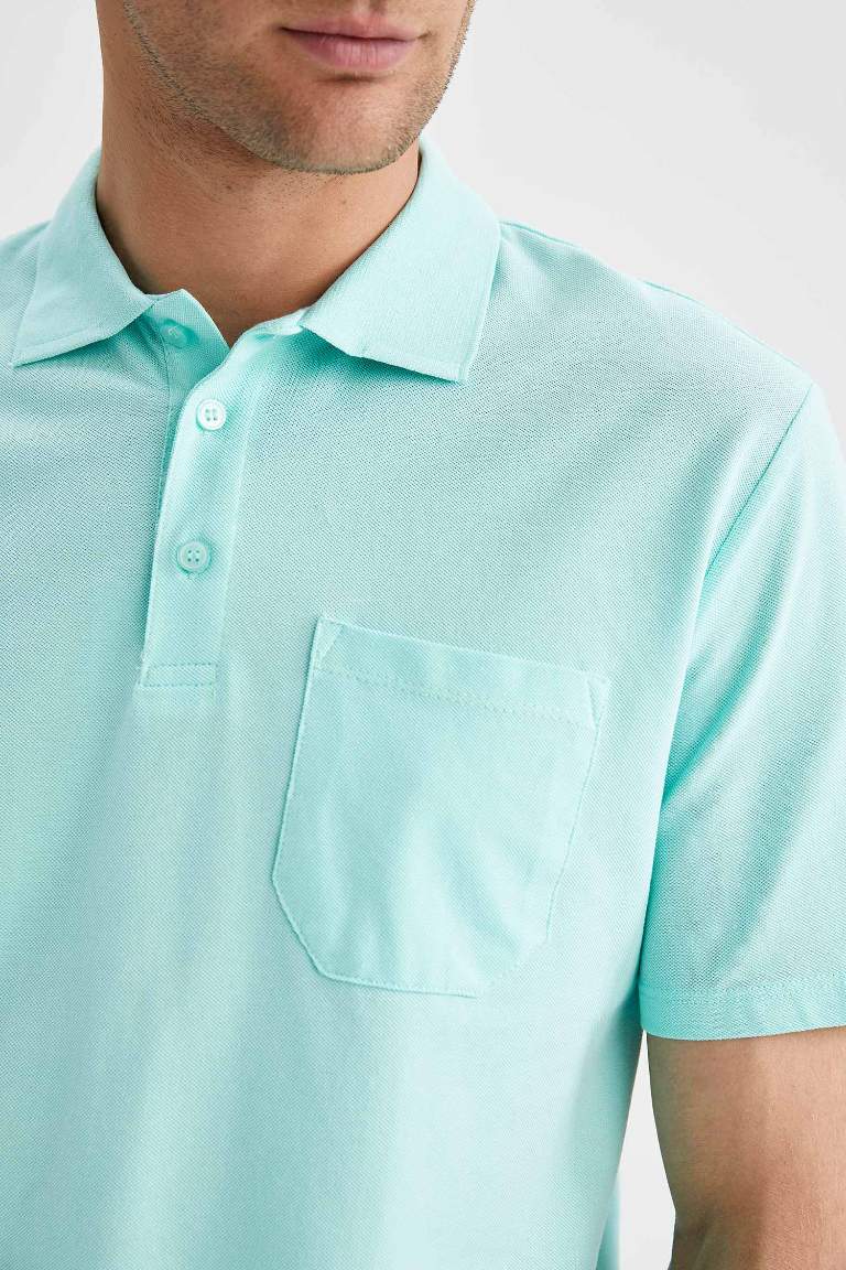 Relax Fit Polo Yaka Pamuklu Penye Tişört