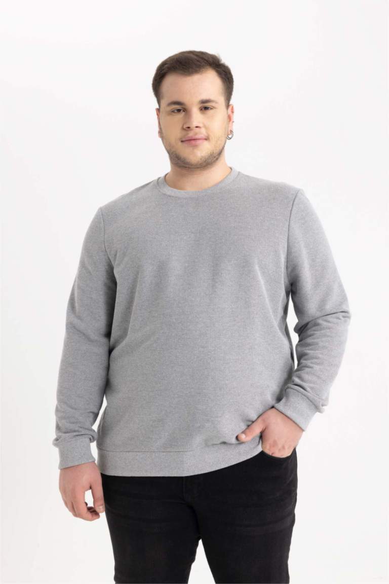 Regular Fit Bisiklet Yaka Basic Sweatshirt