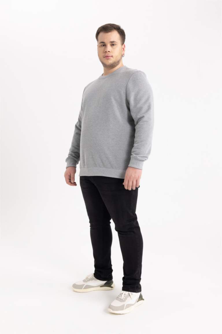 Regular Fit Bisiklet Yaka Basic Sweatshirt