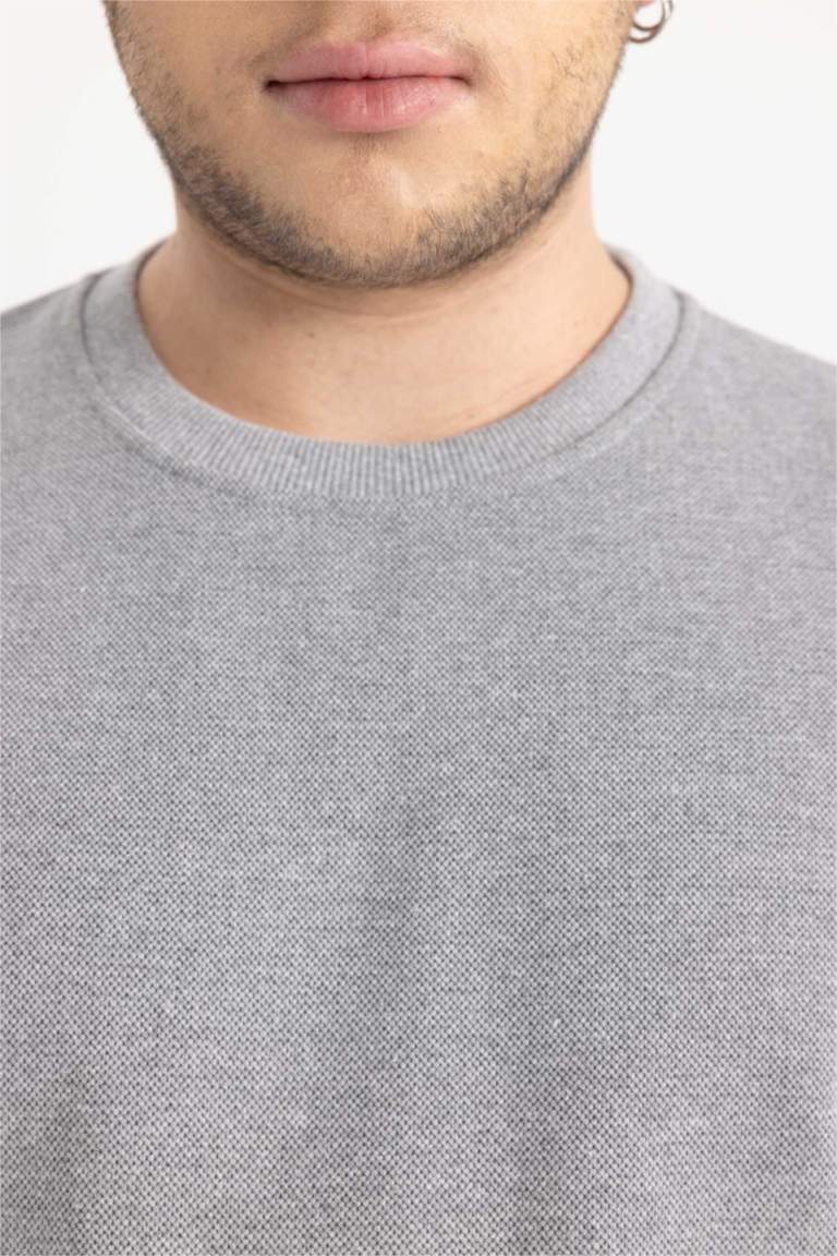 Regular Fit Bisiklet Yaka Basic Sweatshirt