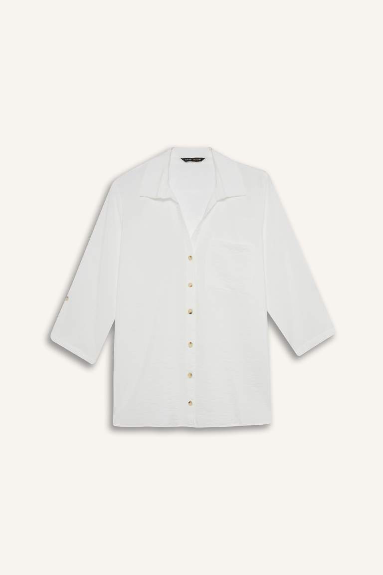 Regular Fit Shirt Collar Long Sleeve Shirt