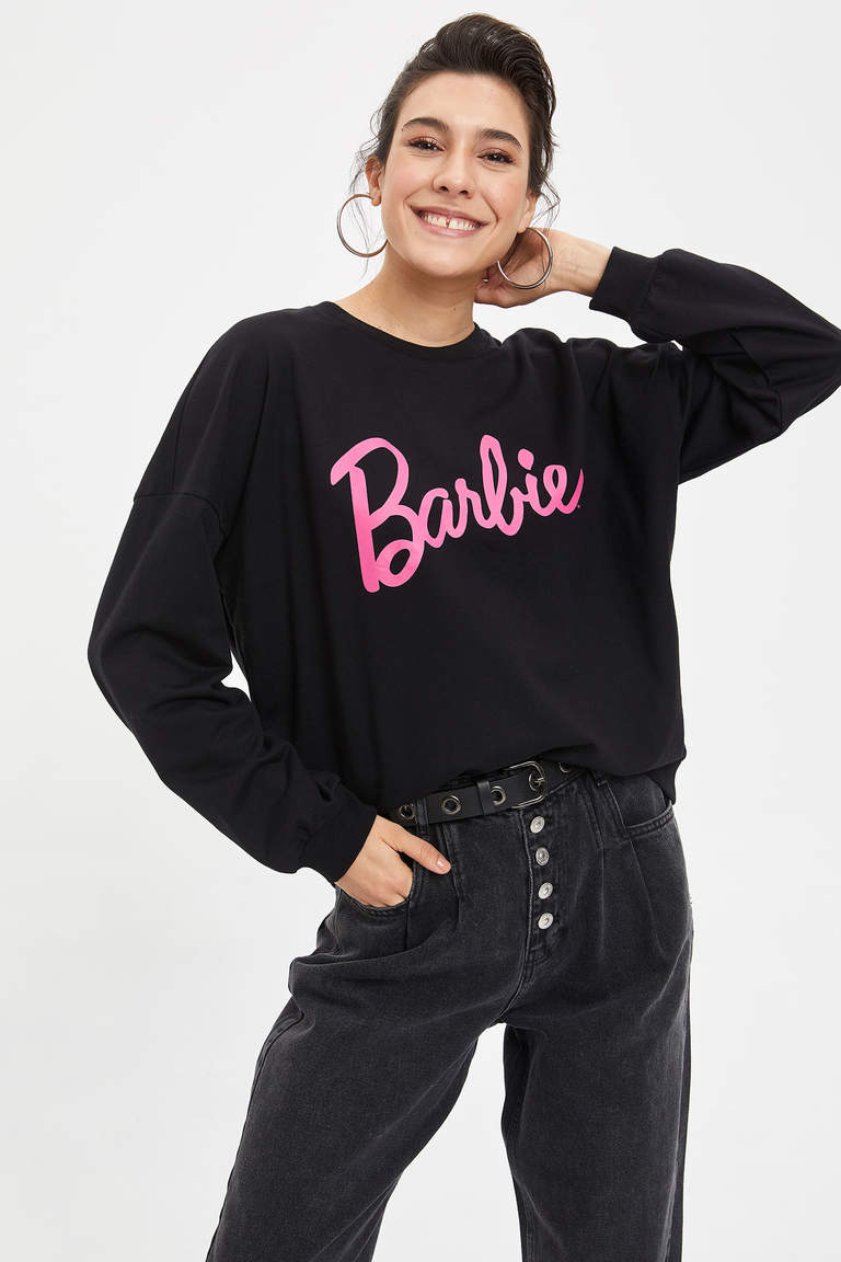 Siyah Kadin Barbie Lisansli Sweatshirt 1162568 Defacto
