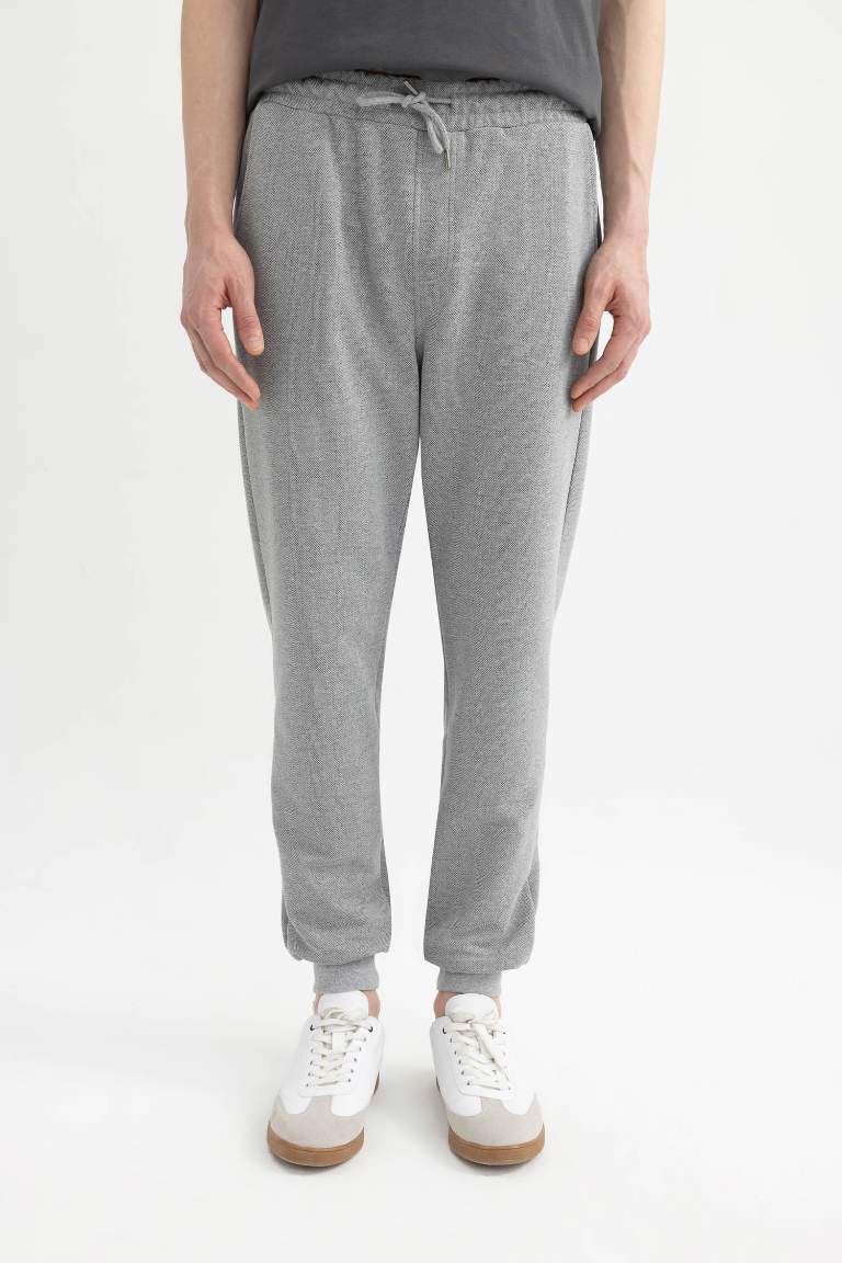 Slim Fit Pique Rib Hem Sweatpants