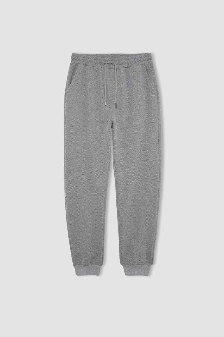 Slim Fit Pique Rib Hem Sweatpants