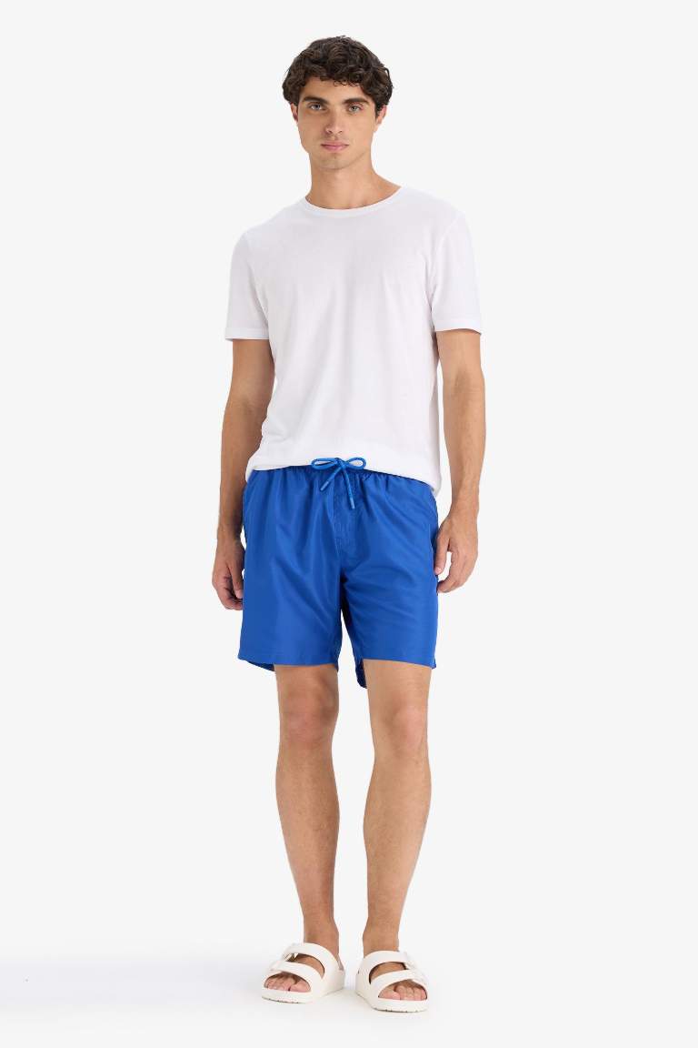 Regular Fit Mesh Lined Above Knee Swim Shorts