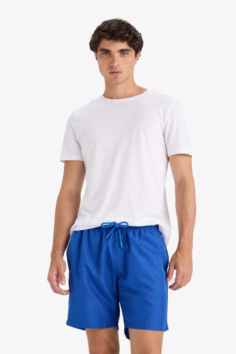 Regular Fit Mesh Lined Above Knee Swim Shorts