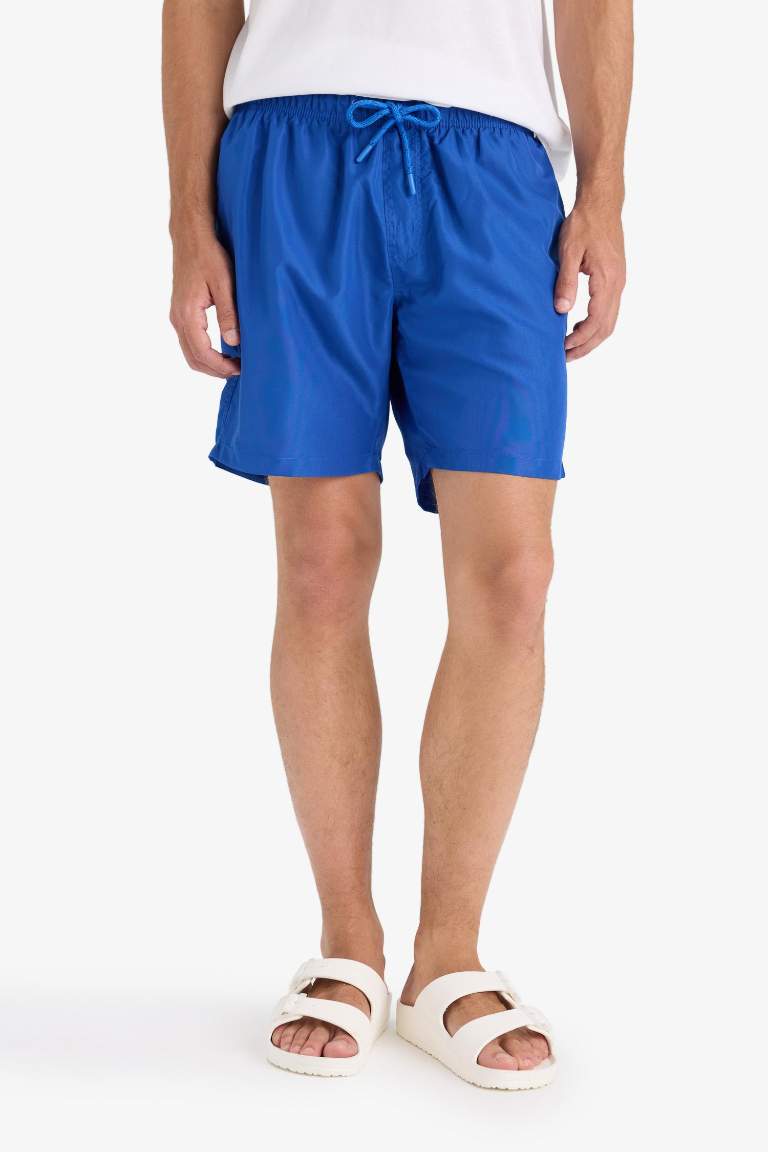 Regular Fit Mesh Lined Above Knee Swim Shorts
