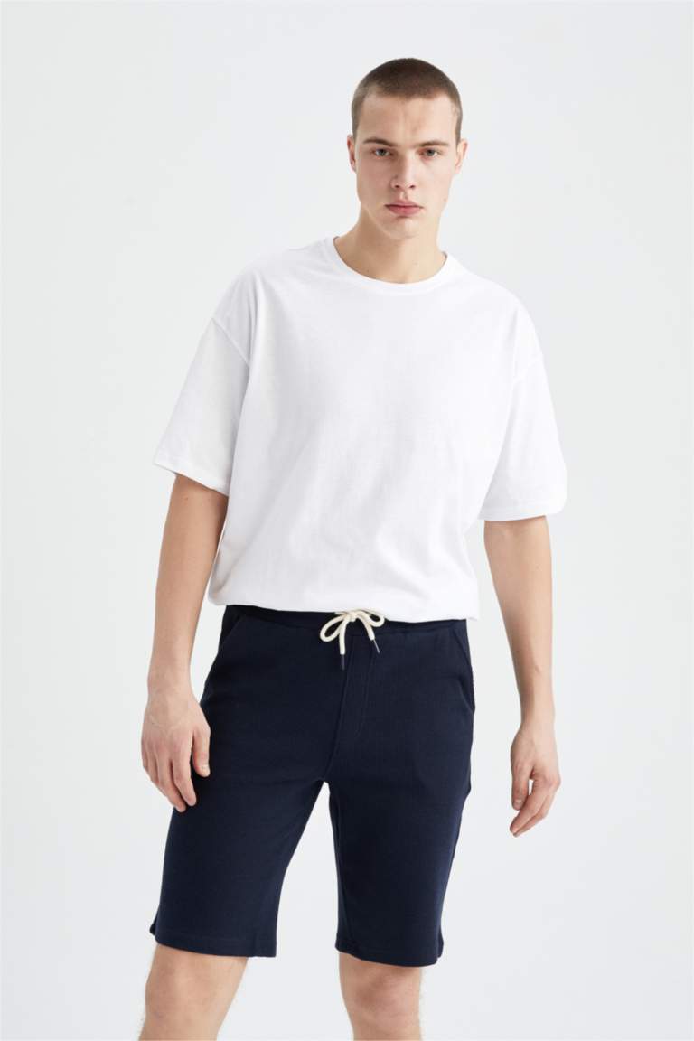 Slim Fit Pamuklu Penye Şort