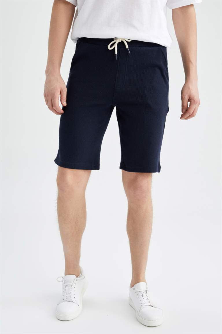 Slim Fit Pamuklu Penye Şort