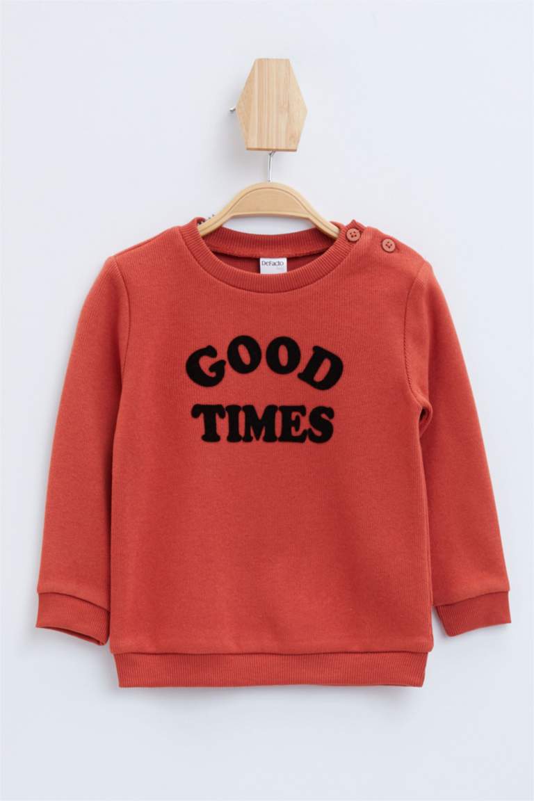 Koyu Turuncu Erkek Bebek Erkek Bebek Baskılı Selanik Kumaş