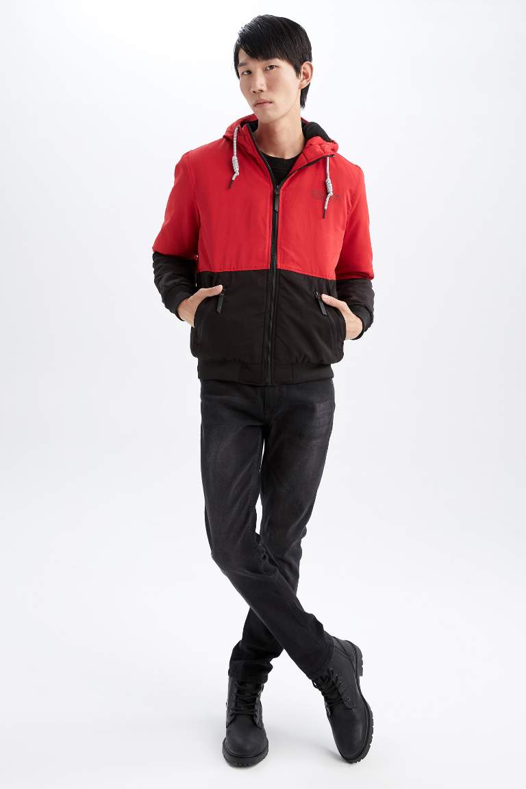Su Geçirmez Rüzgar Geçirmez Slim Fit Kapüşonlu Suni Kürklü Mont