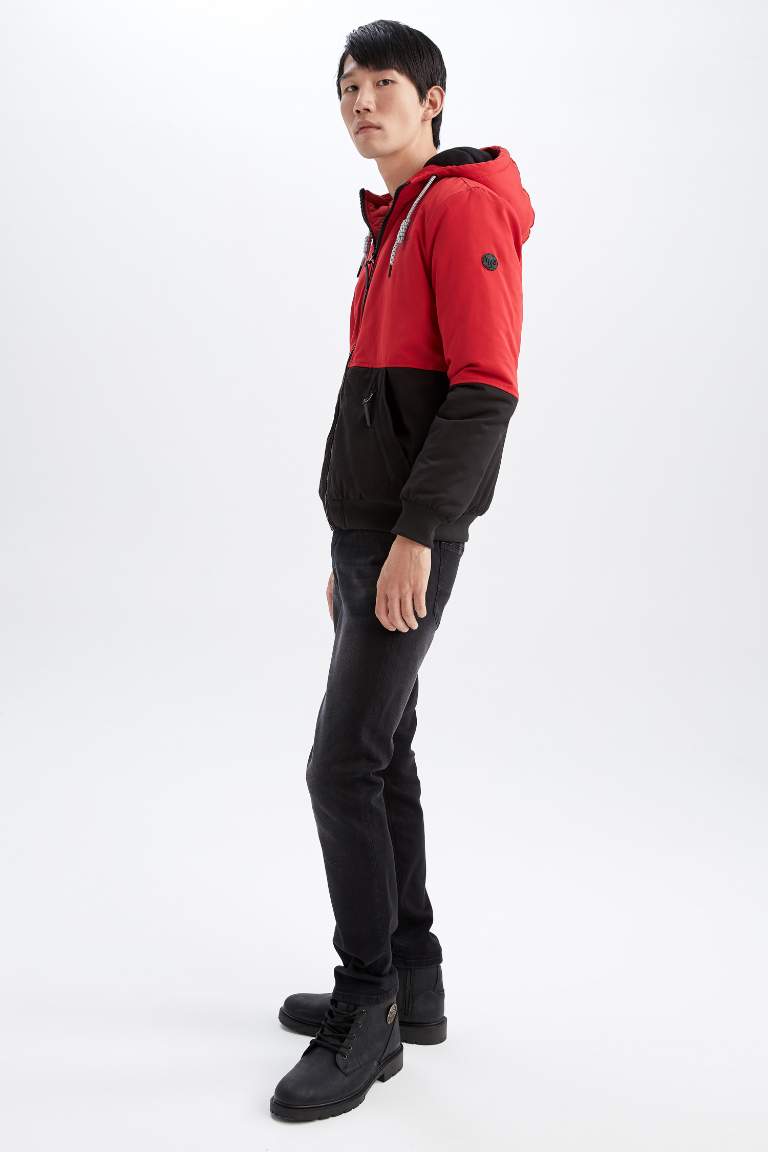 Su Geçirmez Rüzgar Geçirmez Slim Fit Kapüşonlu Suni Kürklü Mont