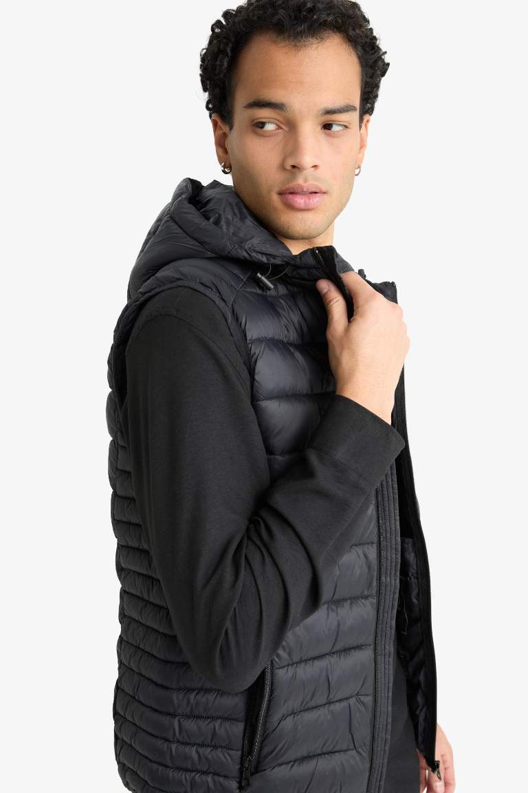 Slim Fit Hooded Zippered Vest
