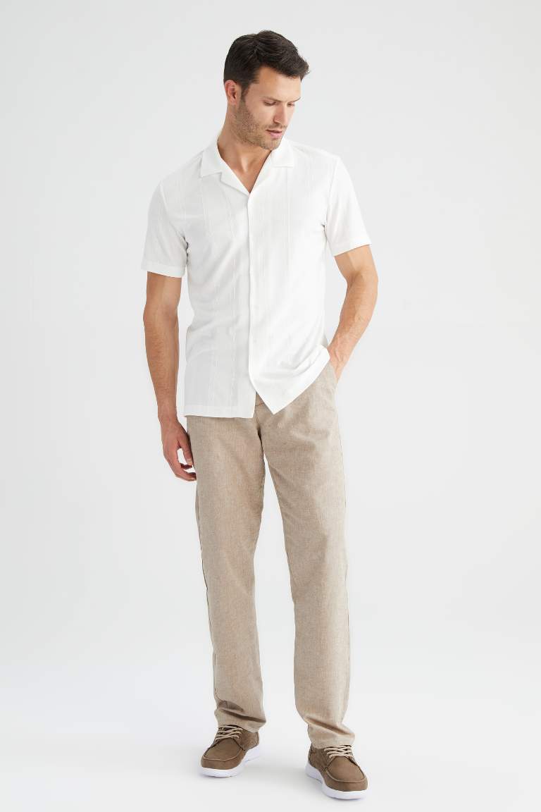 Relax Fit Tied Waist Linen Trousers