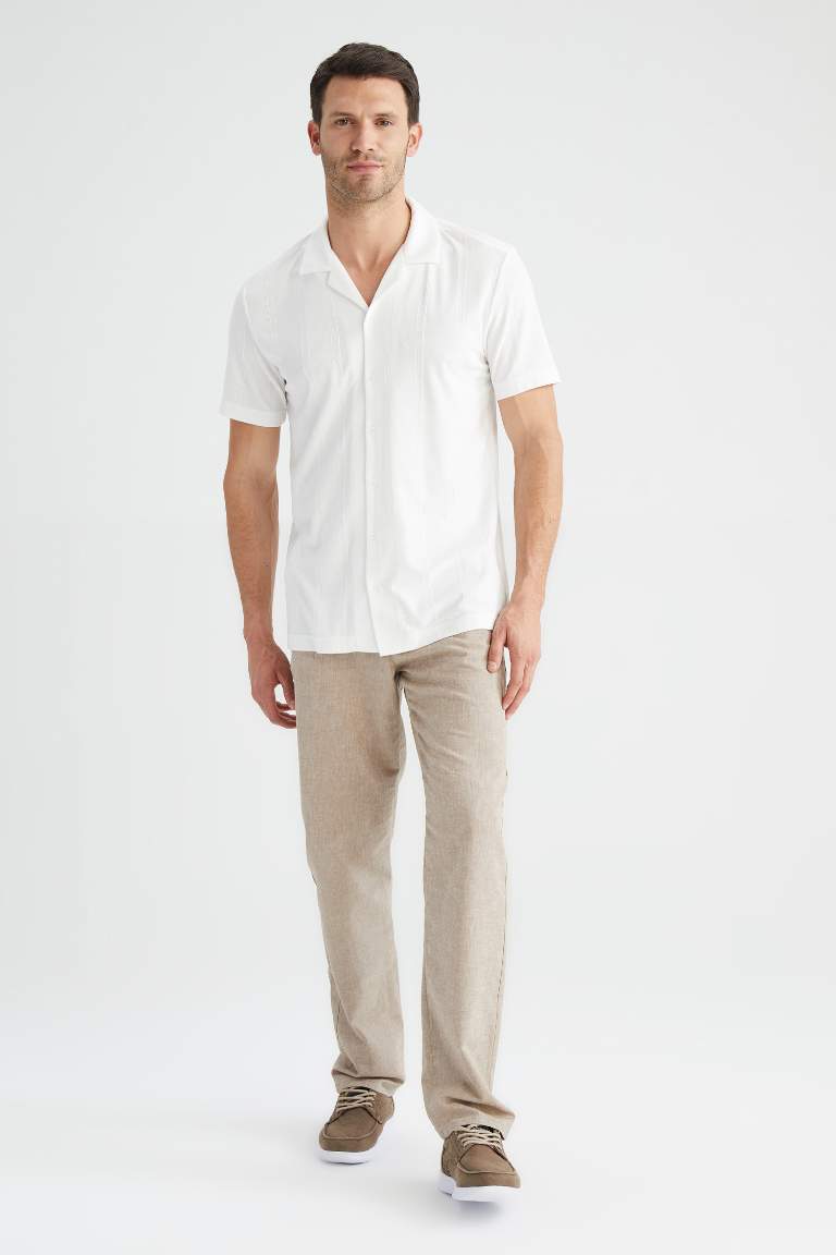 Relax Fit Tied Waist Linen Trousers
