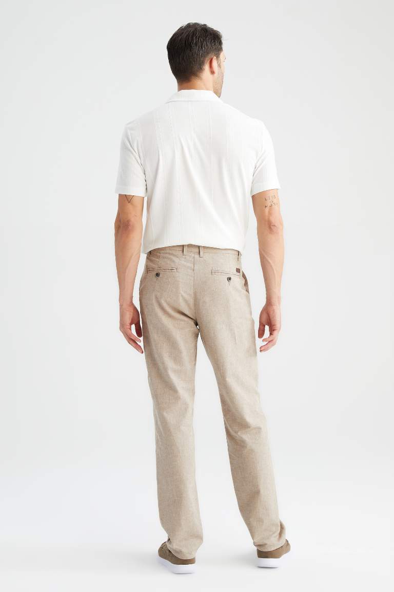 Relax Fit Tied Waist Linen Trousers