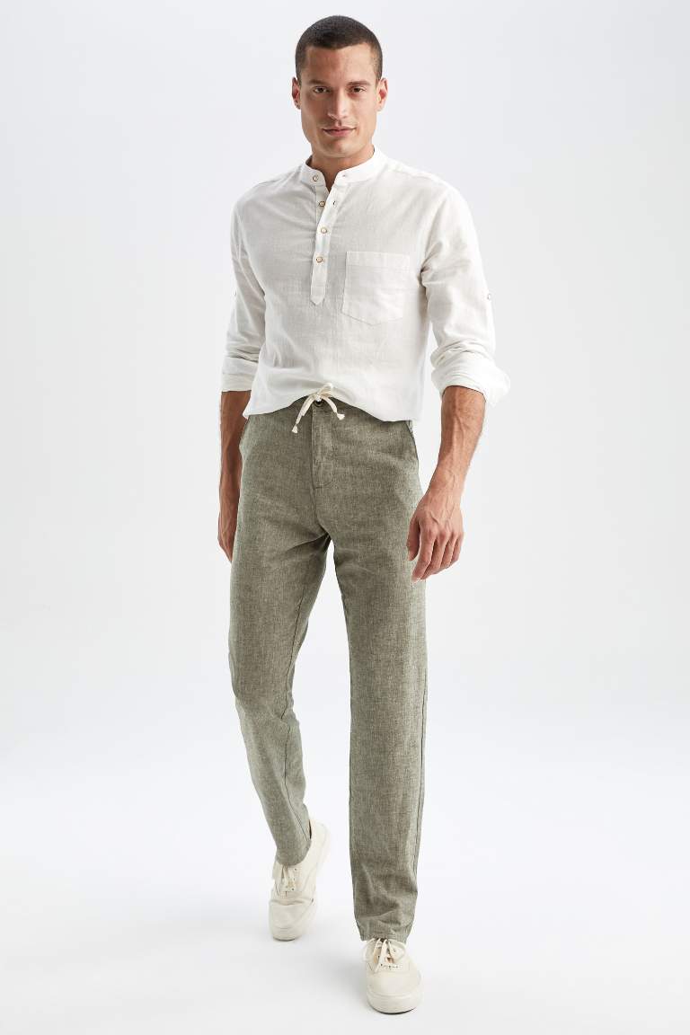 Relax Fit Tie Waist Chinos