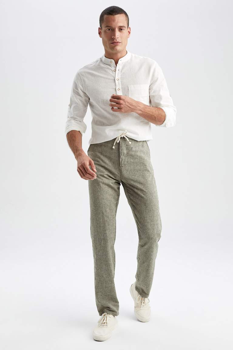 Relax Fit Tie Waist Chinos