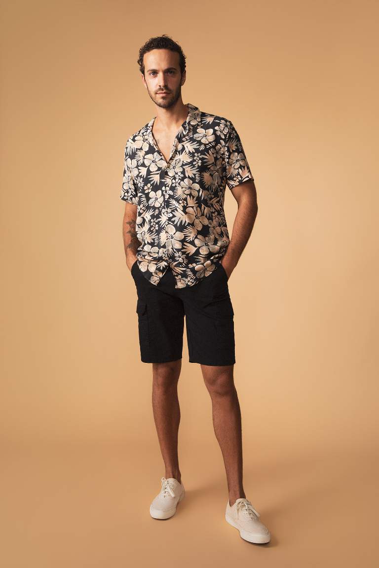 Regular Fit Kargo Bermuda Şort